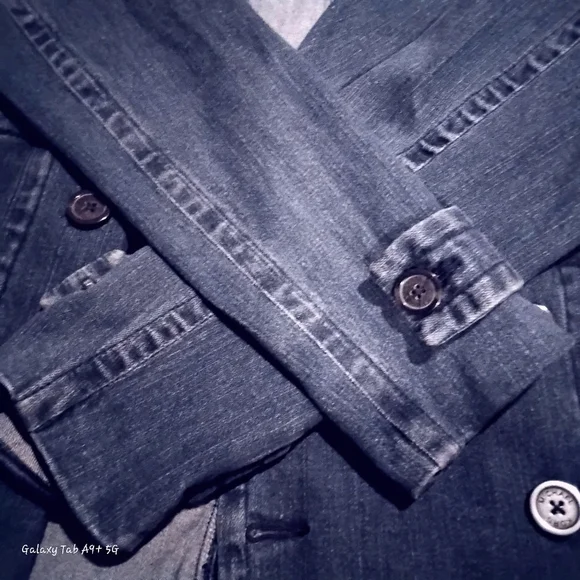 Michael Kors Blue Denim Double Collar/ Breasted Button Down Jacket NWOT - Picture 4 of 11